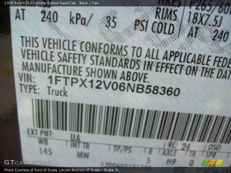Black / Tan 2006 Ford F150 Chrome Edition SuperCab