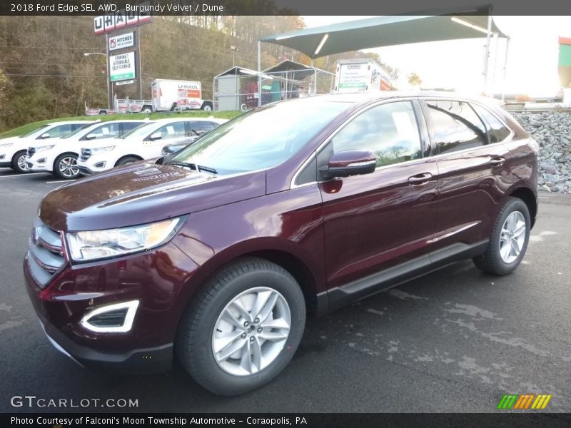 Burgundy Velvet / Dune 2018 Ford Edge SEL AWD