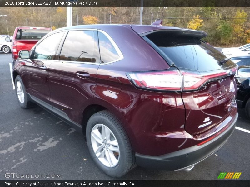 Burgundy Velvet / Dune 2018 Ford Edge SEL AWD