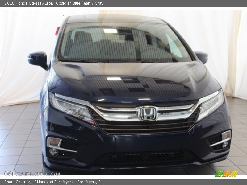 Obsidian Blue Pearl / Gray 2018 Honda Odyssey Elite