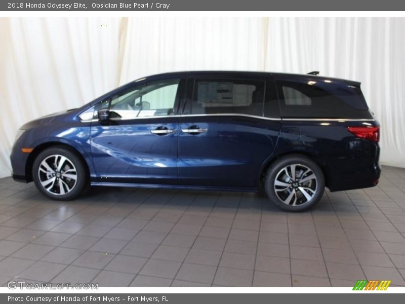 Obsidian Blue Pearl / Gray 2018 Honda Odyssey Elite