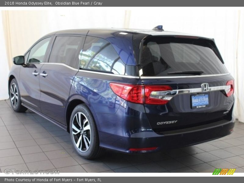 Obsidian Blue Pearl / Gray 2018 Honda Odyssey Elite
