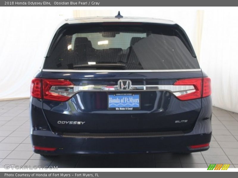 Obsidian Blue Pearl / Gray 2018 Honda Odyssey Elite