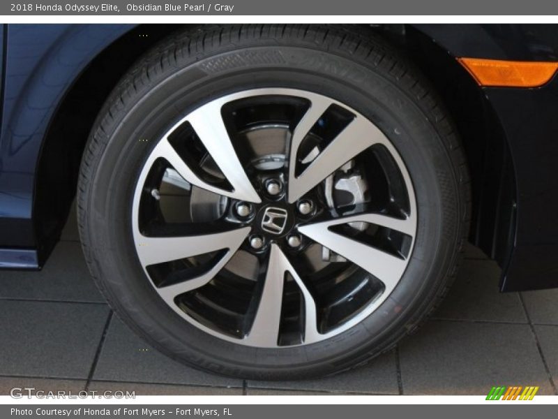 Obsidian Blue Pearl / Gray 2018 Honda Odyssey Elite