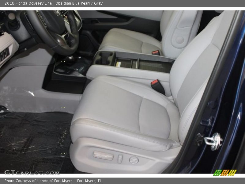 Obsidian Blue Pearl / Gray 2018 Honda Odyssey Elite
