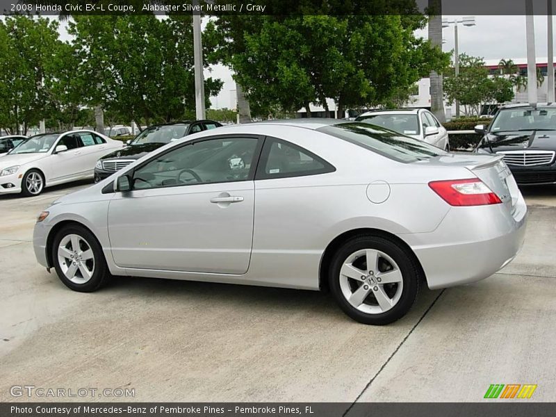 Alabaster Silver Metallic / Gray 2008 Honda Civic EX-L Coupe