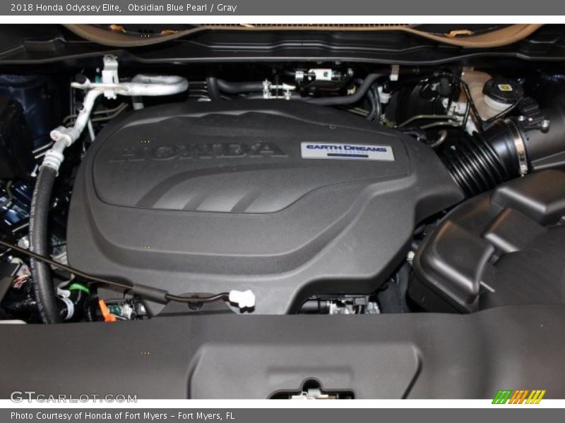 Obsidian Blue Pearl / Gray 2018 Honda Odyssey Elite