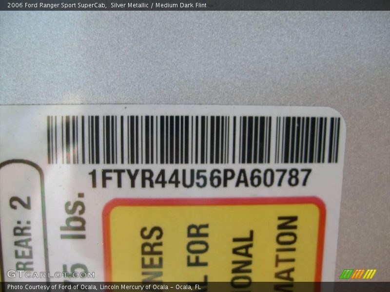 Silver Metallic / Medium Dark Flint 2006 Ford Ranger Sport SuperCab