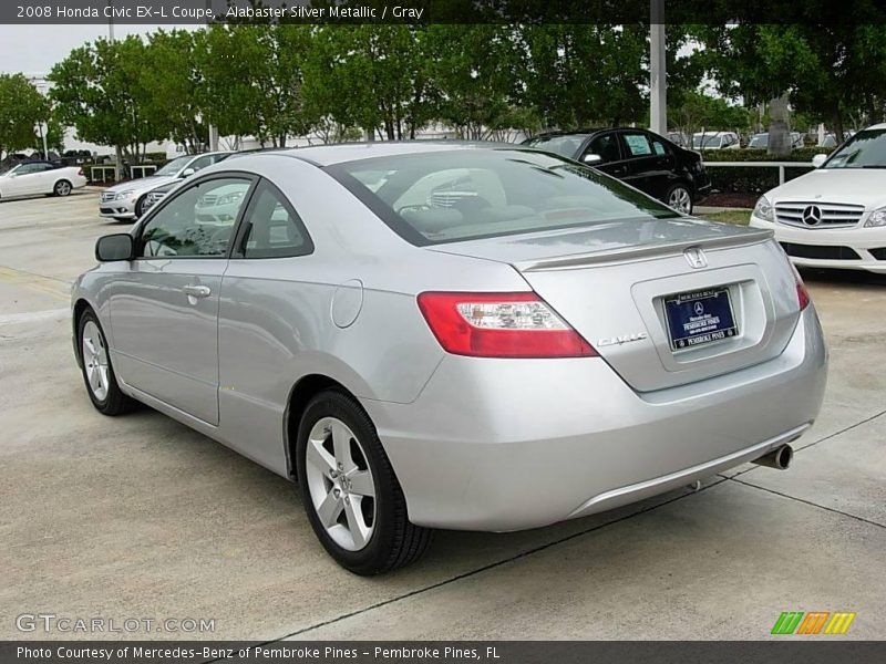 Alabaster Silver Metallic / Gray 2008 Honda Civic EX-L Coupe