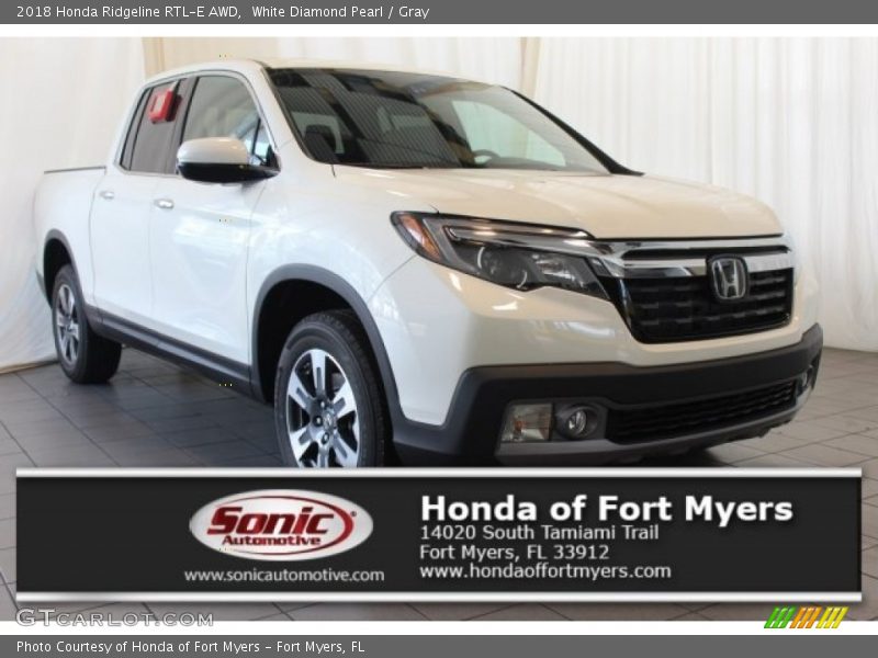 White Diamond Pearl / Gray 2018 Honda Ridgeline RTL-E AWD