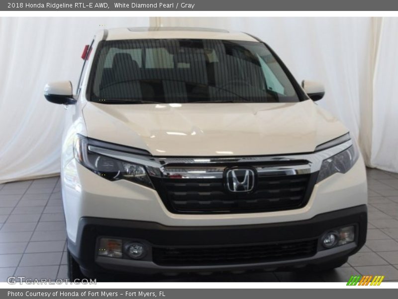 White Diamond Pearl / Gray 2018 Honda Ridgeline RTL-E AWD