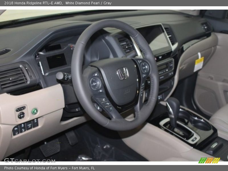 White Diamond Pearl / Gray 2018 Honda Ridgeline RTL-E AWD