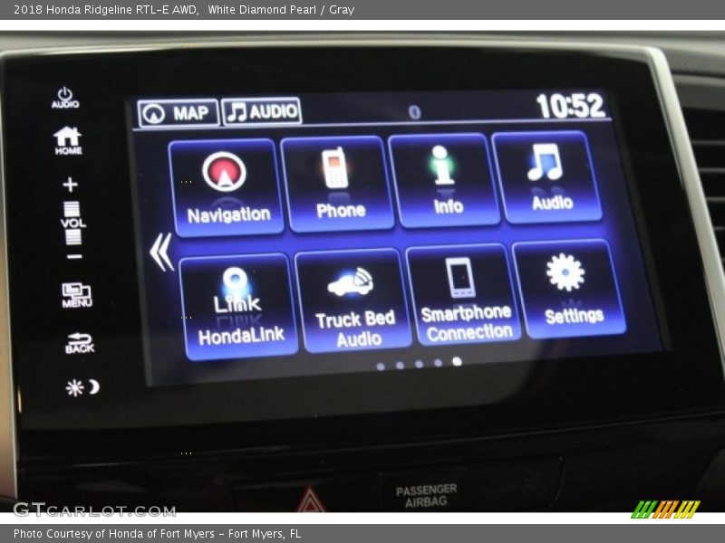 White Diamond Pearl / Gray 2018 Honda Ridgeline RTL-E AWD