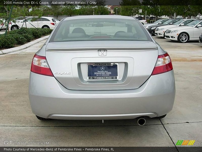 Alabaster Silver Metallic / Gray 2008 Honda Civic EX-L Coupe