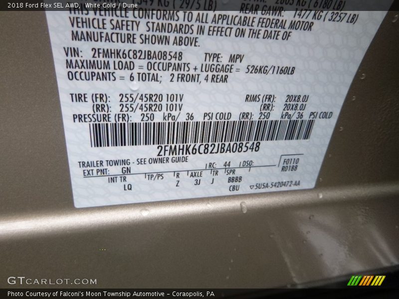 White Gold / Dune 2018 Ford Flex SEL AWD