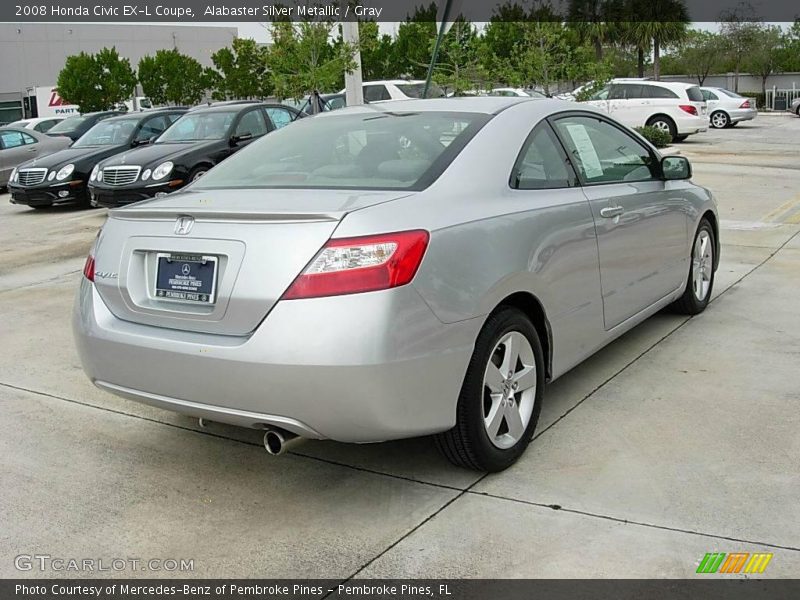 Alabaster Silver Metallic / Gray 2008 Honda Civic EX-L Coupe