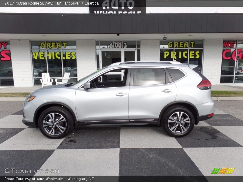 Brilliant Silver / Charcoal 2017 Nissan Rogue SL AWD