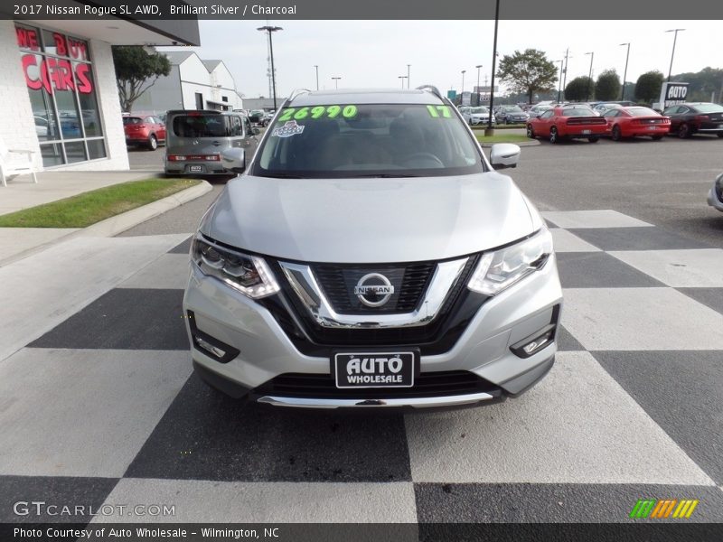 Brilliant Silver / Charcoal 2017 Nissan Rogue SL AWD