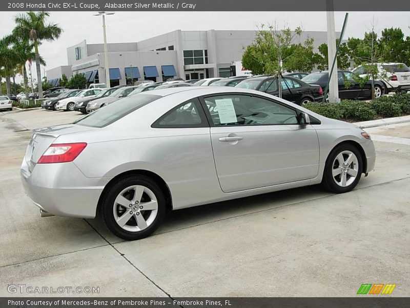 Alabaster Silver Metallic / Gray 2008 Honda Civic EX-L Coupe