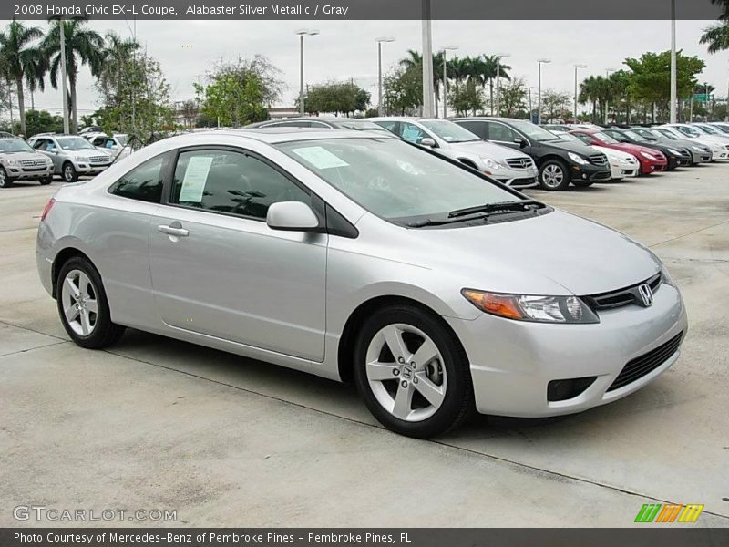 Alabaster Silver Metallic / Gray 2008 Honda Civic EX-L Coupe