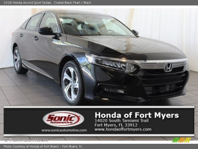 Crystal Black Pearl / Black 2018 Honda Accord Sport Sedan