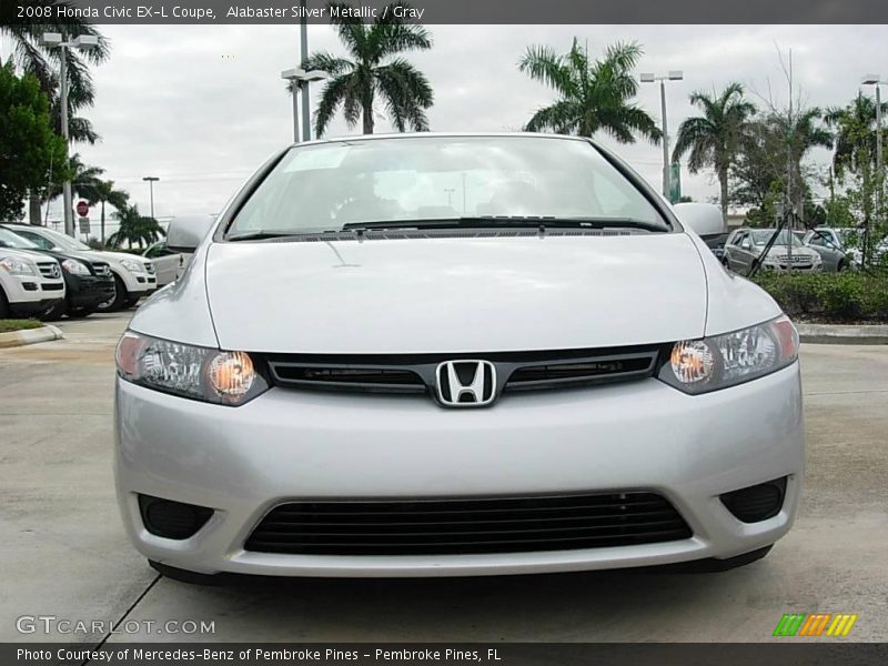 Alabaster Silver Metallic / Gray 2008 Honda Civic EX-L Coupe