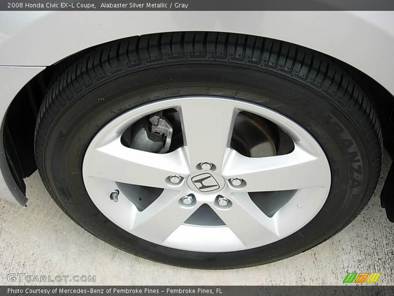 Alabaster Silver Metallic / Gray 2008 Honda Civic EX-L Coupe