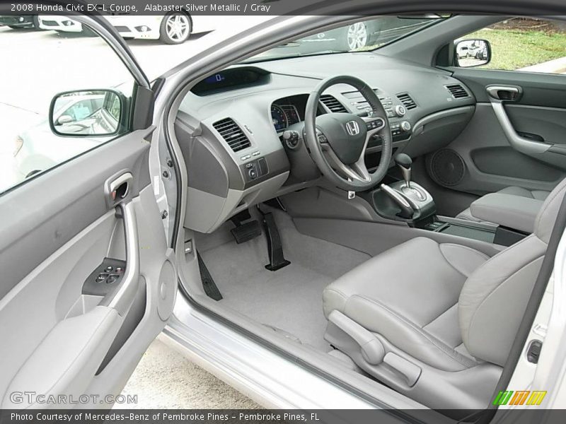 Alabaster Silver Metallic / Gray 2008 Honda Civic EX-L Coupe