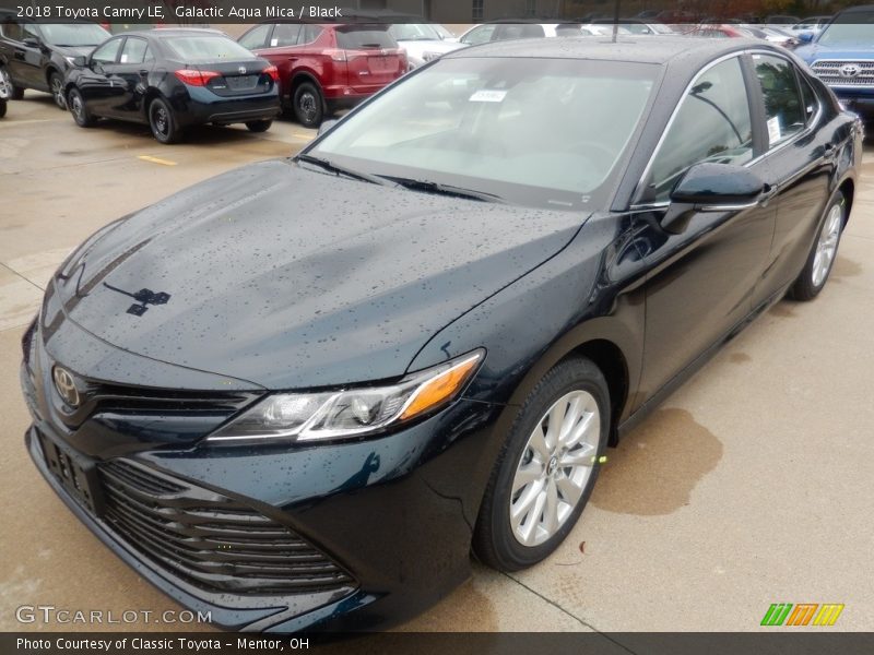 Galactic Aqua Mica / Black 2018 Toyota Camry LE