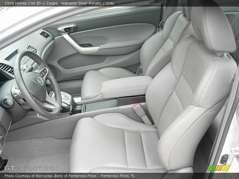Alabaster Silver Metallic / Gray 2008 Honda Civic EX-L Coupe