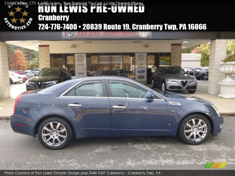 Blue Diamond Tri-Coat / Light Titanium/Ebony 2009 Cadillac CTS 4 AWD Sedan