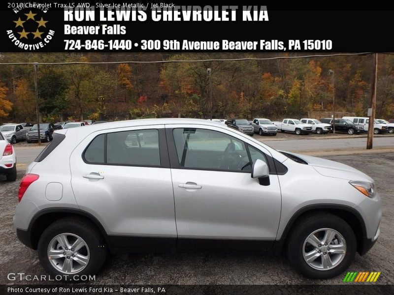 Silver Ice Metallic / Jet Black 2018 Chevrolet Trax LS AWD