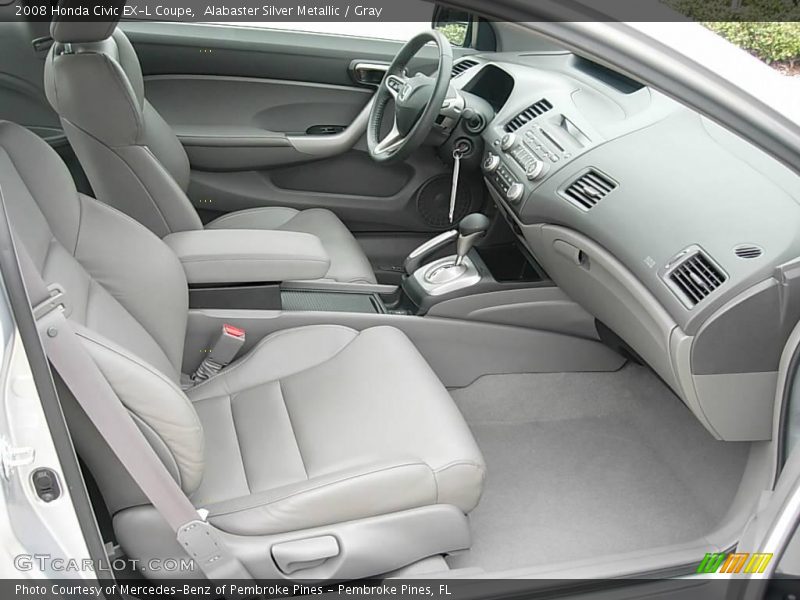 Alabaster Silver Metallic / Gray 2008 Honda Civic EX-L Coupe