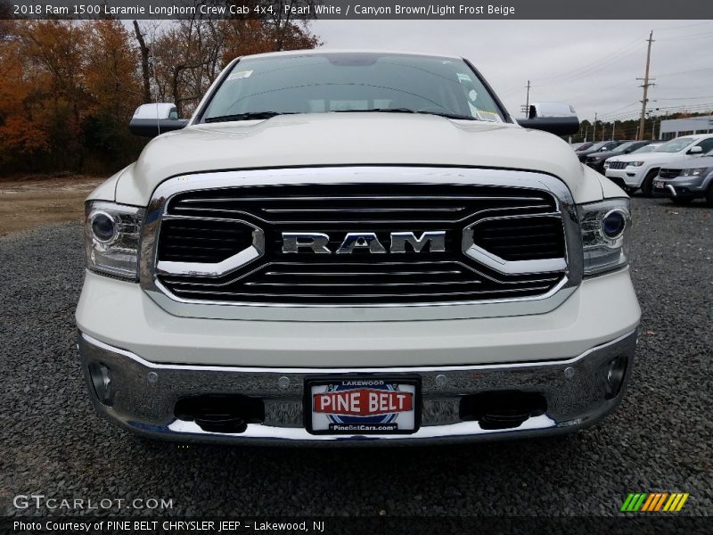 Pearl White / Canyon Brown/Light Frost Beige 2018 Ram 1500 Laramie Longhorn Crew Cab 4x4