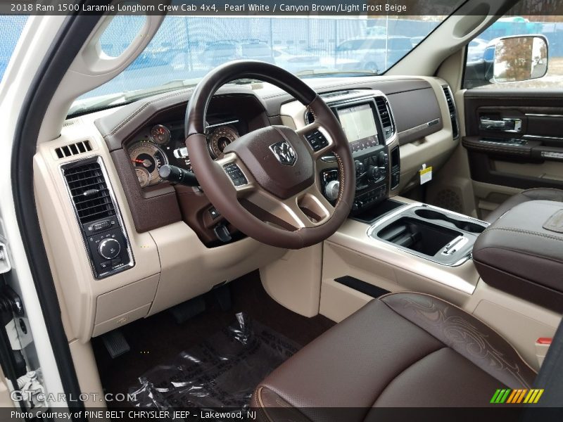 Pearl White / Canyon Brown/Light Frost Beige 2018 Ram 1500 Laramie Longhorn Crew Cab 4x4
