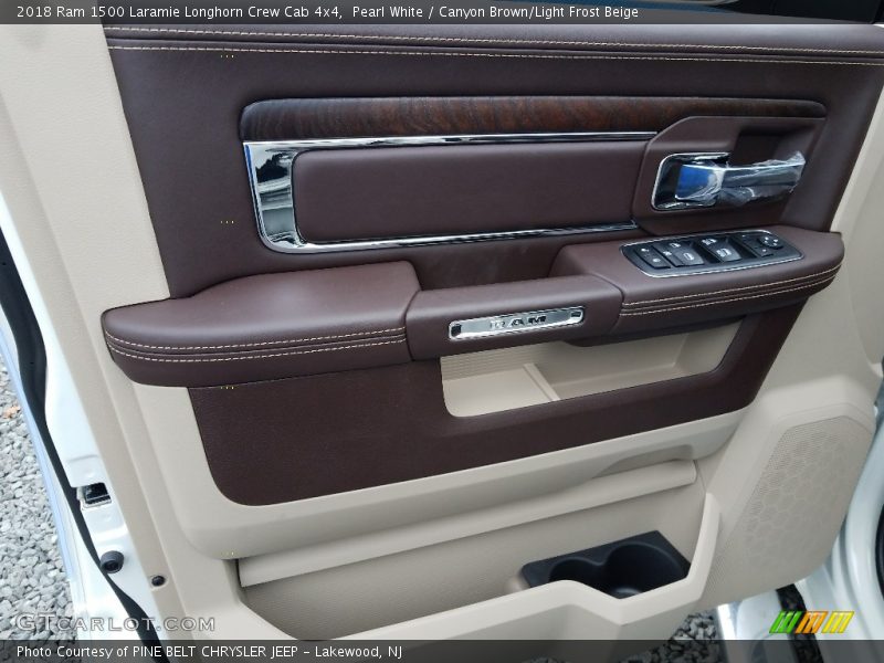 Pearl White / Canyon Brown/Light Frost Beige 2018 Ram 1500 Laramie Longhorn Crew Cab 4x4