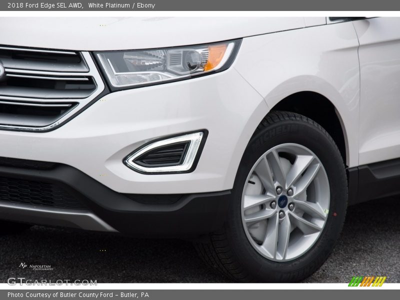 White Platinum / Ebony 2018 Ford Edge SEL AWD