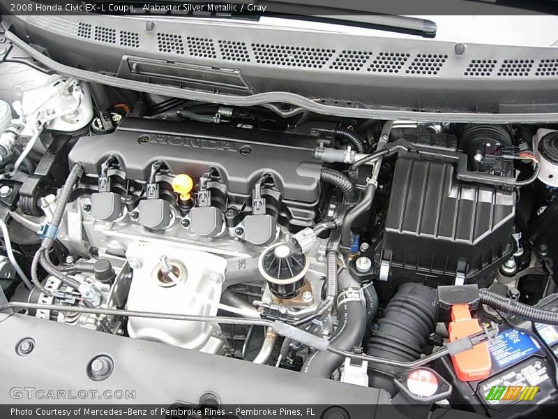 Alabaster Silver Metallic / Gray 2008 Honda Civic EX-L Coupe