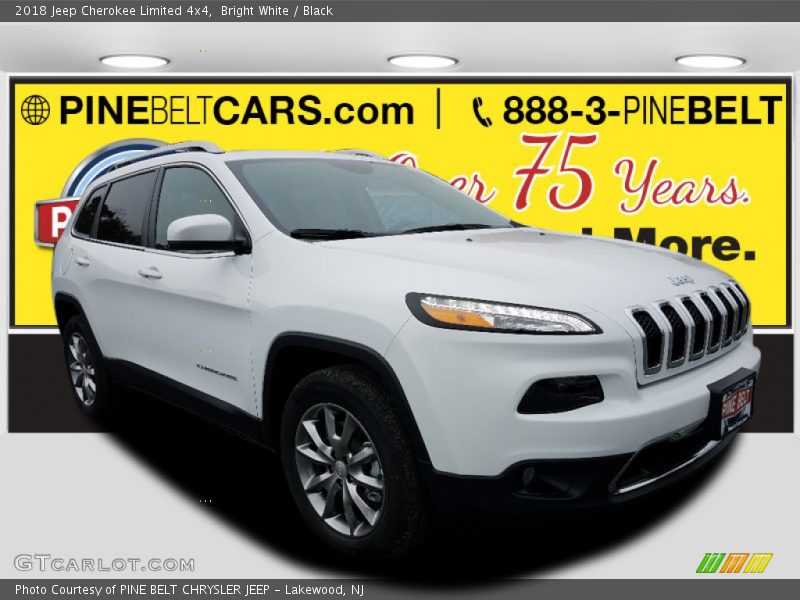 Bright White / Black 2018 Jeep Cherokee Limited 4x4