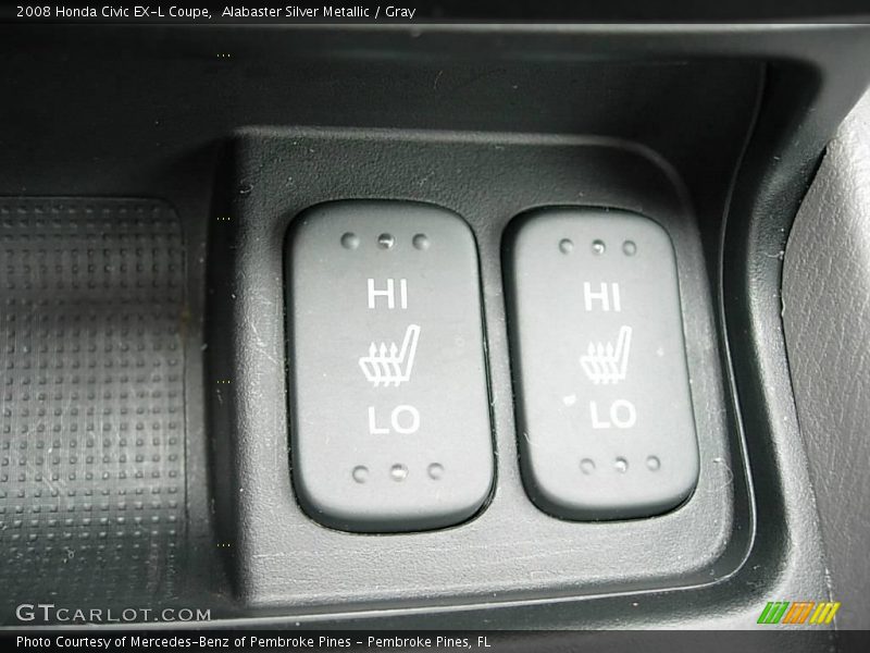 Alabaster Silver Metallic / Gray 2008 Honda Civic EX-L Coupe