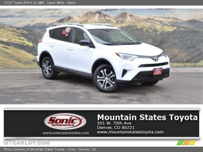 Super White / Black 2016 Toyota RAV4 LE AWD
