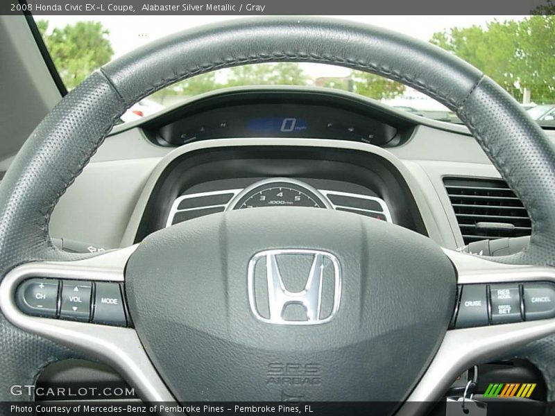 Alabaster Silver Metallic / Gray 2008 Honda Civic EX-L Coupe