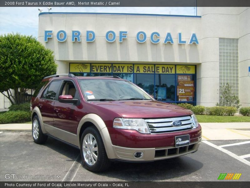 Merlot Metallic / Camel 2008 Ford Taurus X Eddie Bauer AWD
