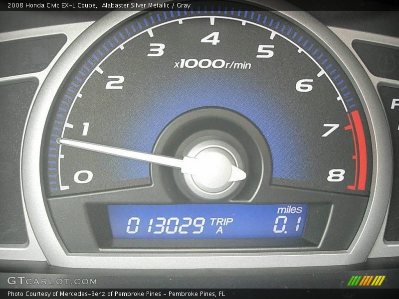 Alabaster Silver Metallic / Gray 2008 Honda Civic EX-L Coupe