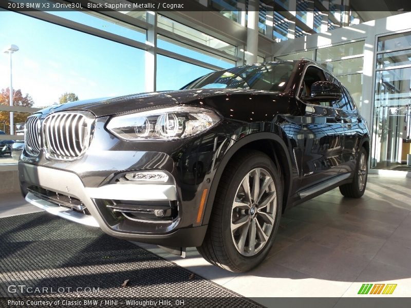 Black Sapphire Metallic / Cognac 2018 BMW X3 xDrive30i