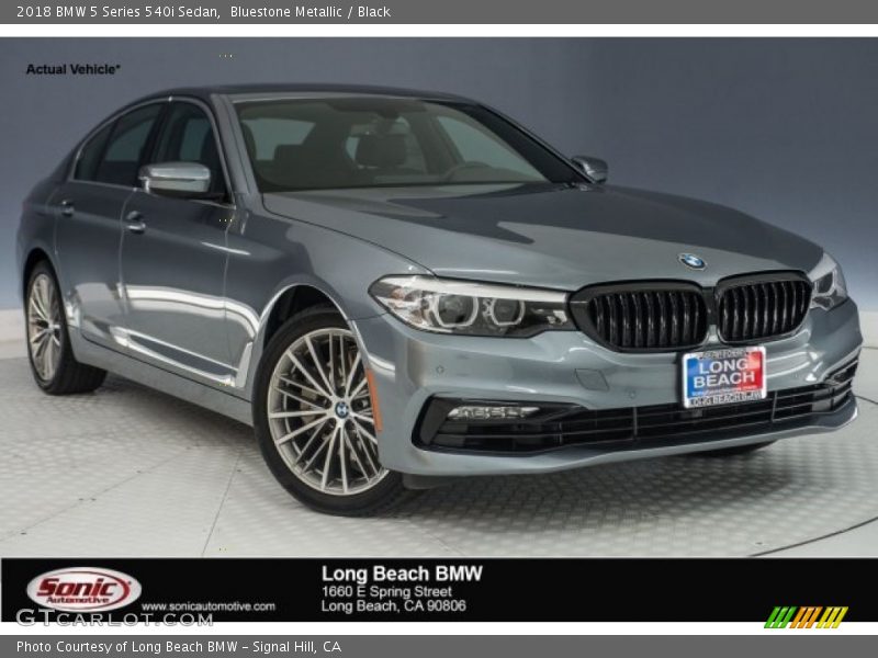 Bluestone Metallic / Black 2018 BMW 5 Series 540i Sedan