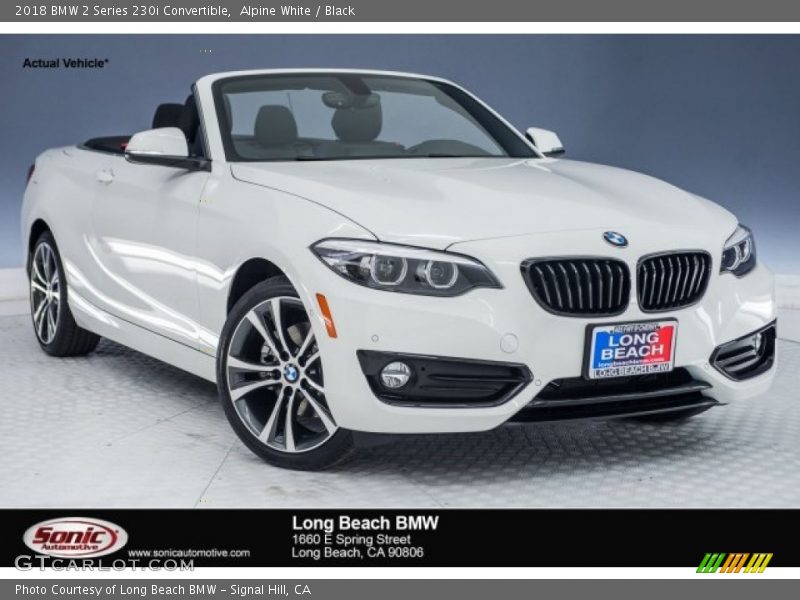 Alpine White / Black 2018 BMW 2 Series 230i Convertible