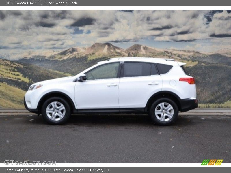 Super White / Black 2015 Toyota RAV4 LE