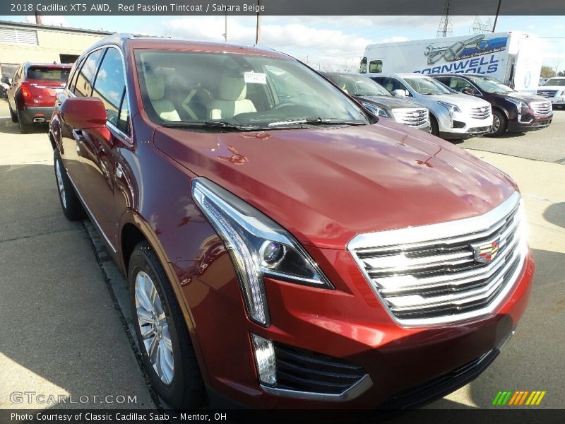 Red Passion Tintcoat / Sahara Beige 2018 Cadillac XT5 AWD