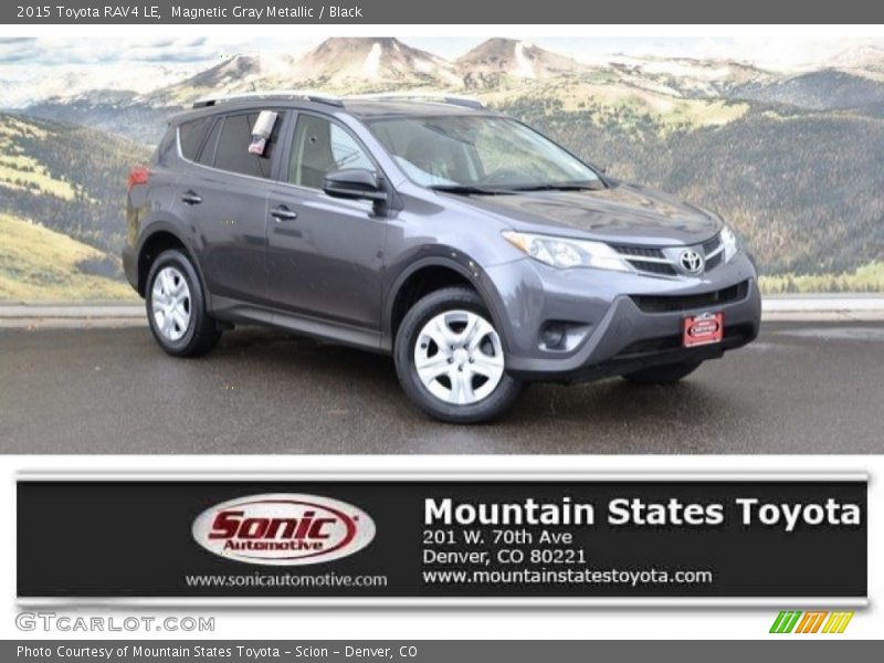 Magnetic Gray Metallic / Black 2015 Toyota RAV4 LE